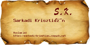 Sarkadi Krisztián névjegykártya